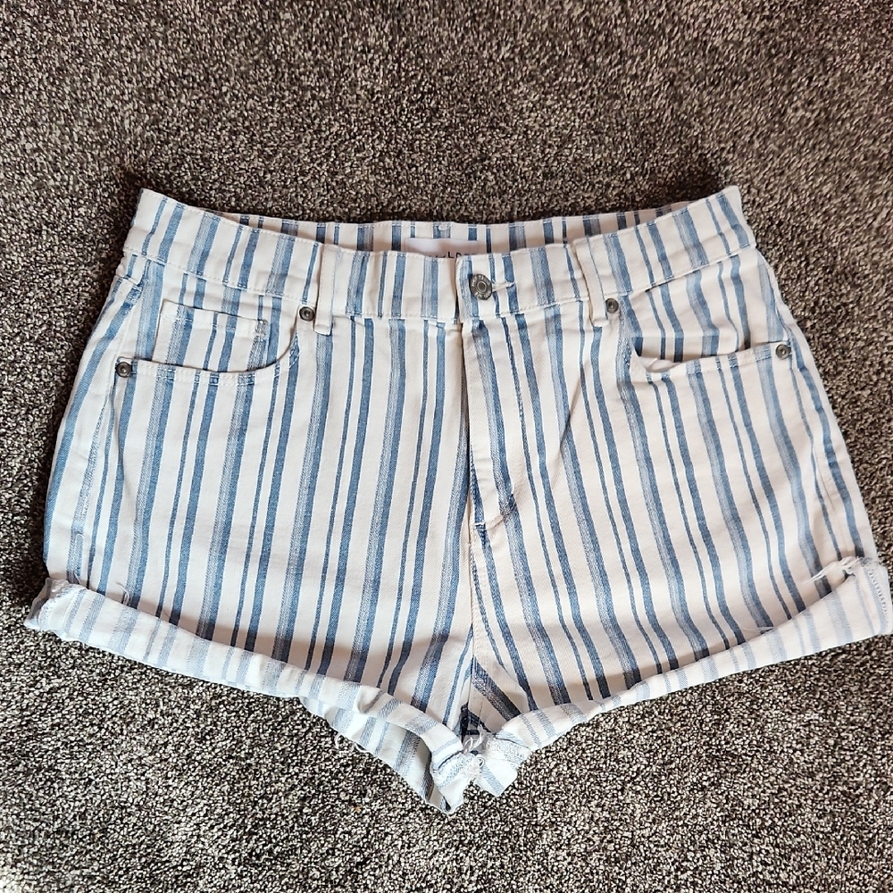 Loft Striped Jean Shorts - Size 10 (30 Waist)
